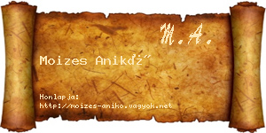 Moizes Anikó névjegykártya